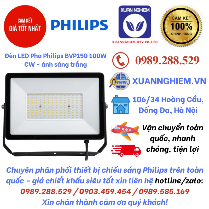 Đèn LED Pha Philips BVP150 100W CW