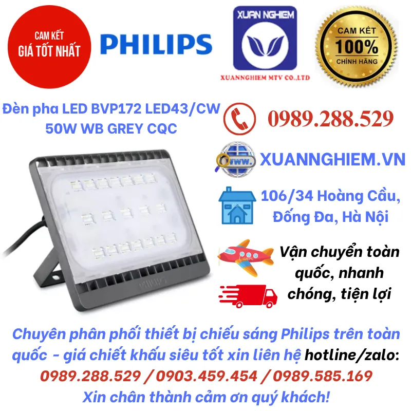 Đèn pha LED BVP172 LED43/CW 50W WB GREY CQC