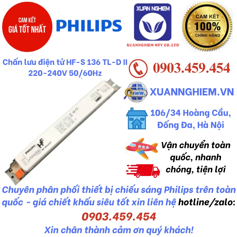 Chấn lưu điện tử HF-S 136 TL-D II 220-240V 50/60Hz