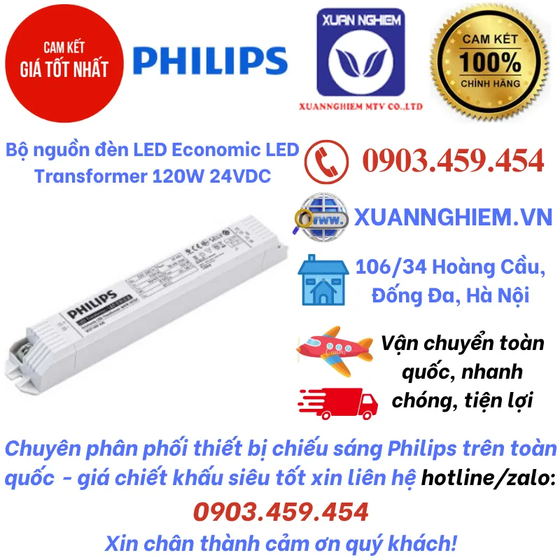 Bộ nguồn đèn LED Philips Economic LED Transformer 120W 24VDC