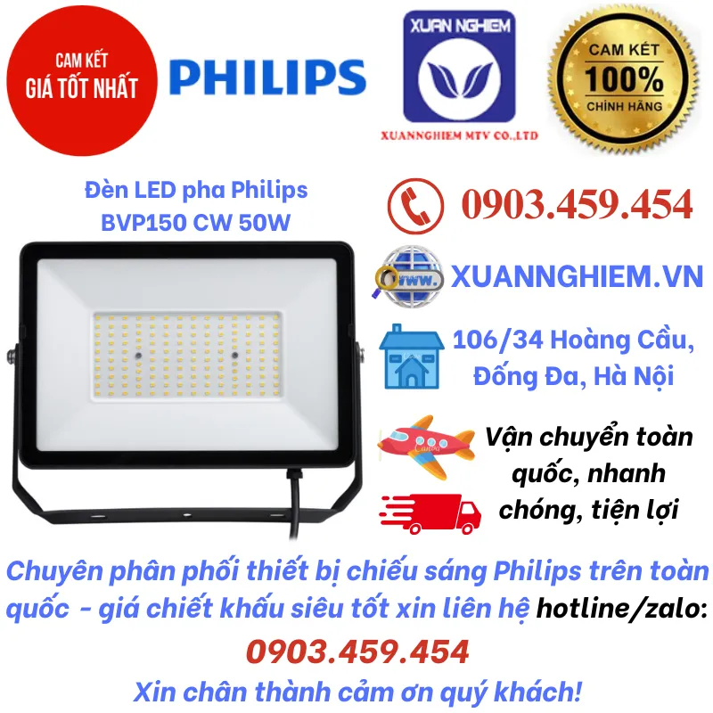Đèn LED pha Philips BVP150 CW 50W