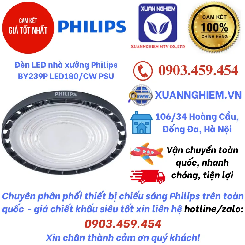 Đèn LED nhà xưởng Philips BY239P LED180/CW PSU