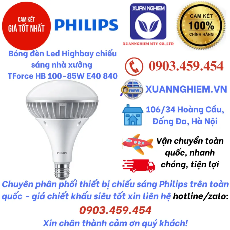 Bóng đèn Led Highbay chiếu sáng nhà xưởng TForce HB 100-85W E40 840