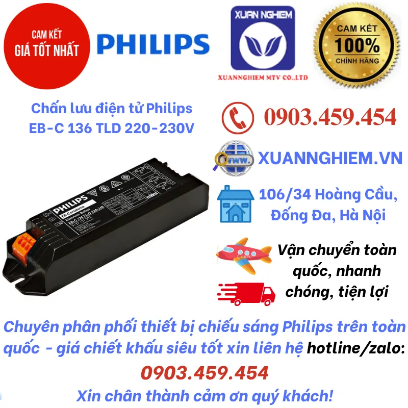 Chấn lưu điện tử Philips EB-C 136 TLD 220-230V