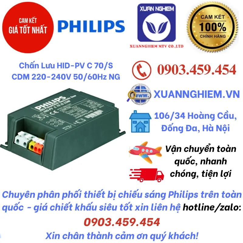 Chấn Lưu HID-PV C 70/S CDM 220-240V 50/60Hz NG