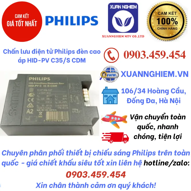 Chấn lưu điện tử Philips đèn cao áp HID-PV C35/S CDM