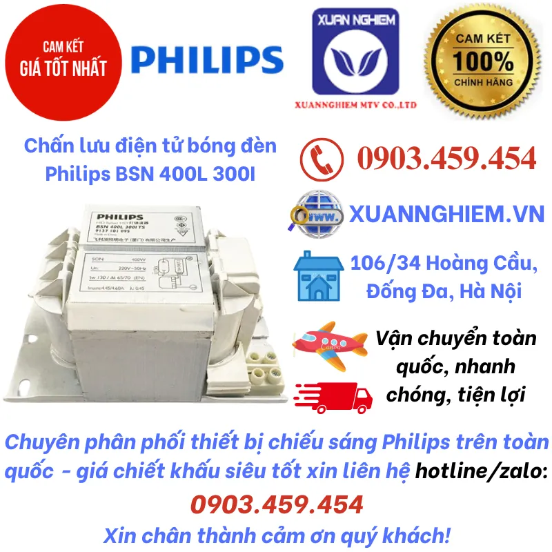 Chấn lưu điện tử bóng đèn Philips BSN 400L 300I
