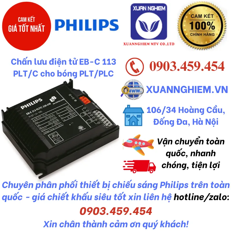 Chấn lưu điện tử EB-C 113 PLT/C cho bóng PLT/PLC