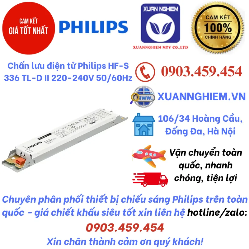 Chấn lưu điện tử Philips HF-S 336 TL-D II 220-240V 50/60Hz