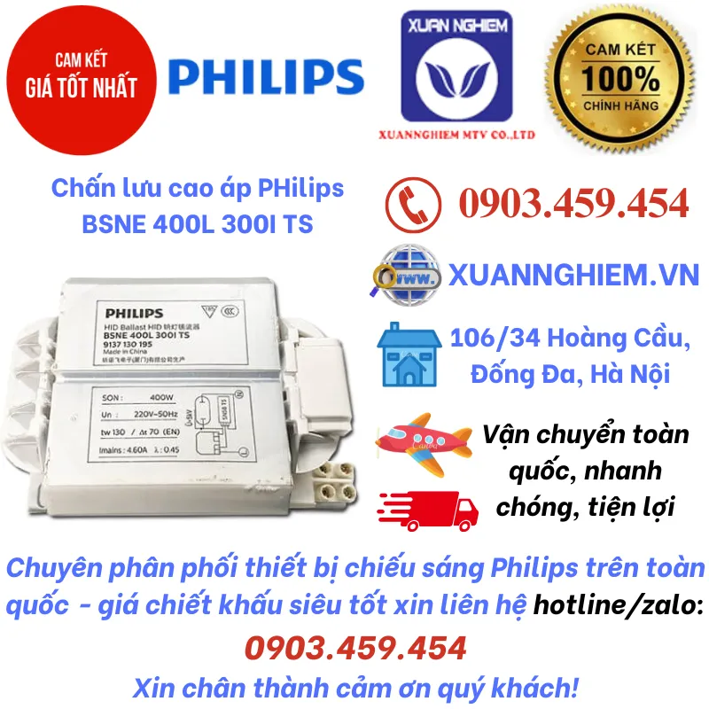 Chấn lưu cao áp PHilips BSNE 400L 300I TS