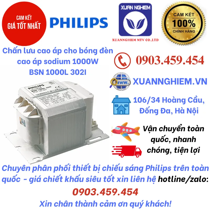 Chấn lưu cao áp cho bóng đèn cao áp sodium 1000W BSN 1000L 302I