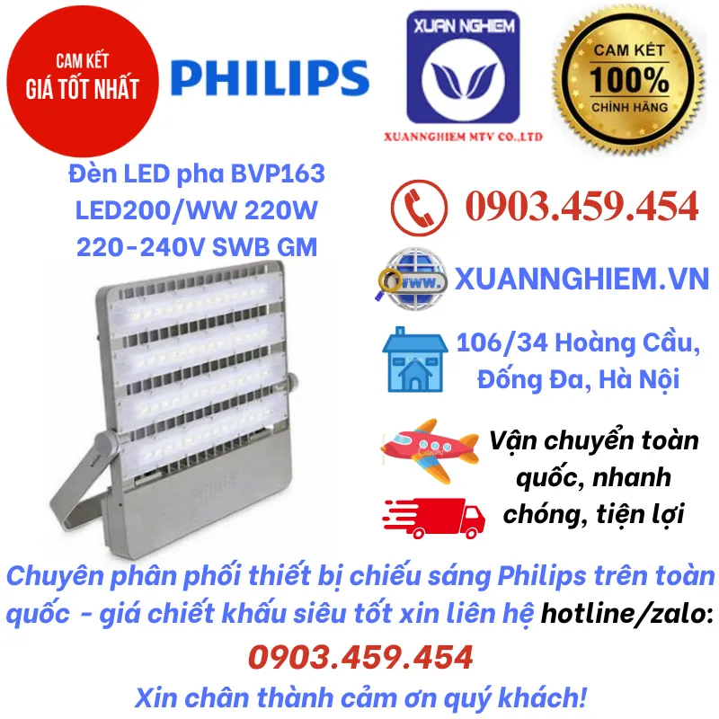 Đèn LED pha BVP163 LED200/WW 220W 220-240V SWB GM