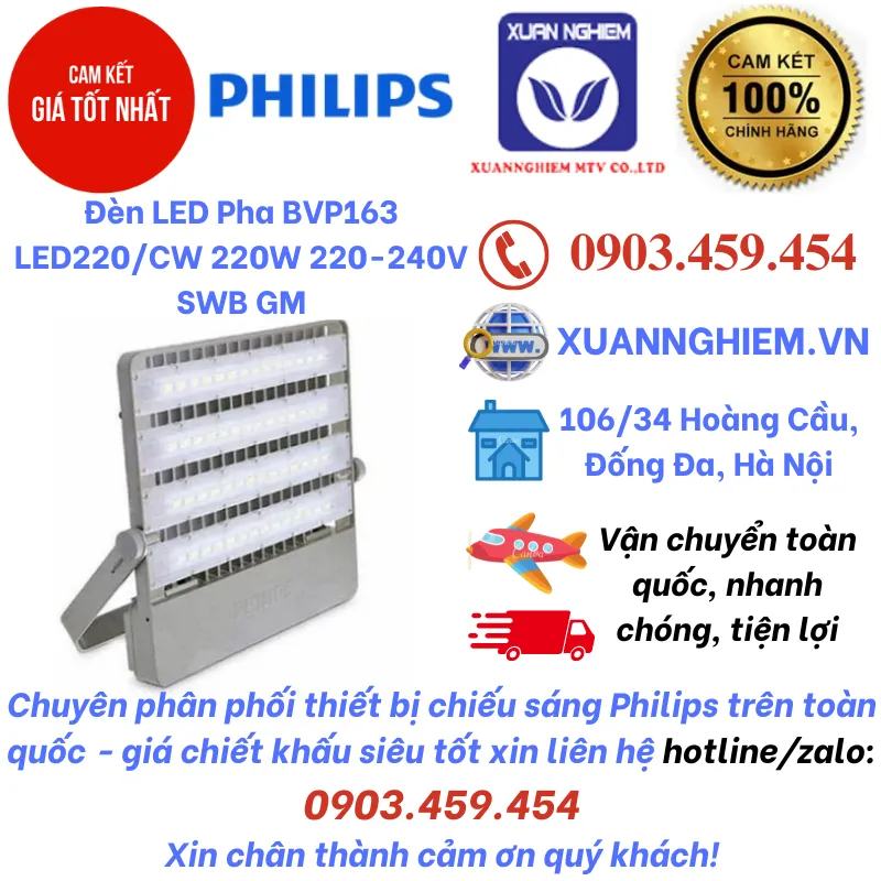 Đèn LED Pha BVP163 LED220/CW 220W 220-240V SWB GM