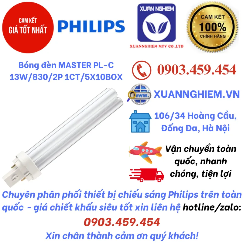 Bóng đèn MASTER PL-C 13W/830/2P 1CT/5X10BOX