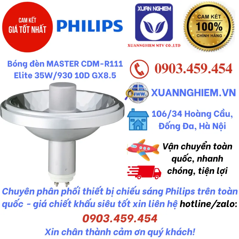 Bóng đèn MASTER CDM-R111 Elite 35W/930 10D GX8.5