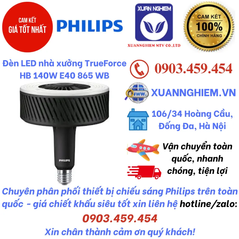 Đèn LED nhà xưởng TrueForce HB 140W E40 865 WB