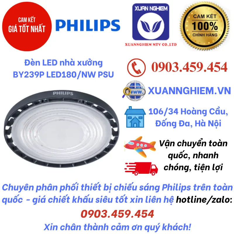Đèn LED nhà xưởng BY239P LED180/NW PSU