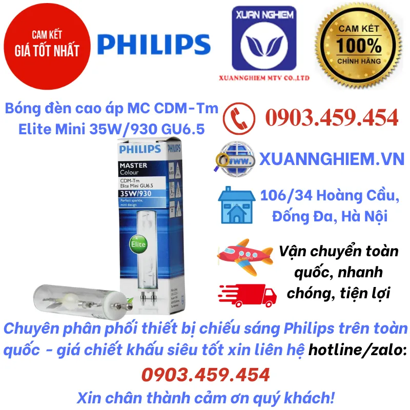 Bóng đèn cao áp MC CDM-Tm Elite Mini 35W/930 GU6.5
