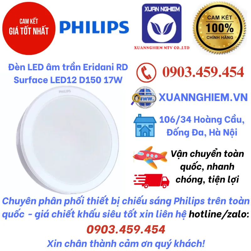Đèn LED âm trần lỗ cắt 150 Eridani RD Surface LED12 D150 17W