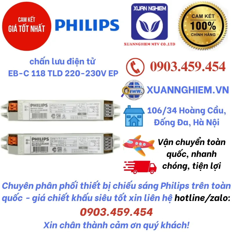 Chấn lưu điện tử  EB-C 118 TLD 220-230V EP