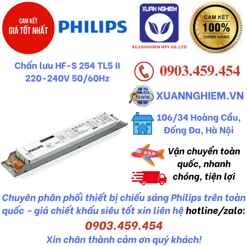 Chấn lưu HF-S 254 TL5 II 220-240V 50/60Hz