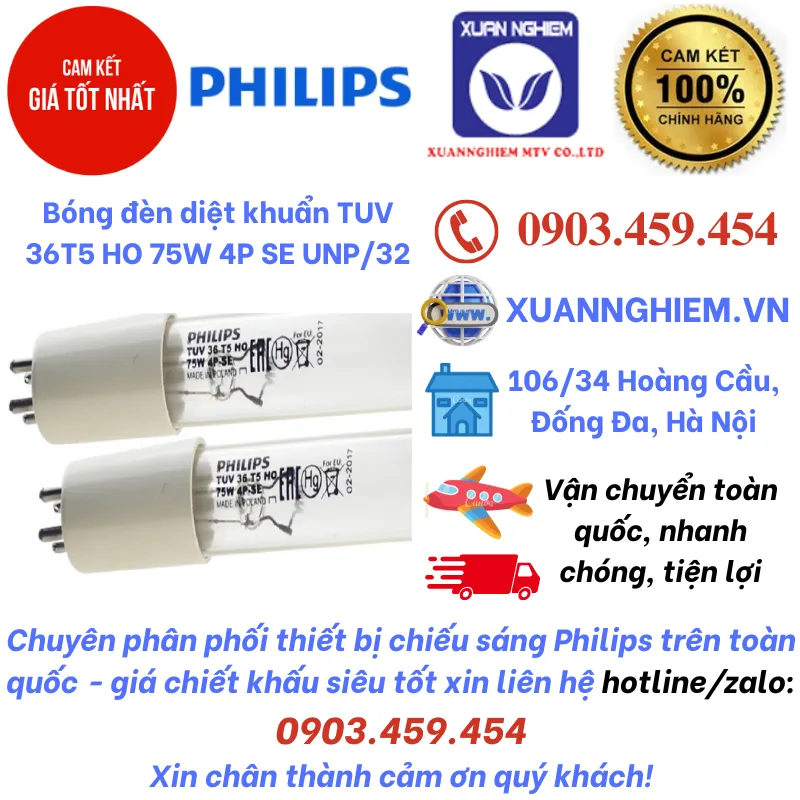 Bóng đèn diệt khuẩn TUV 36T5 HO 75W 4P SE UNP/32