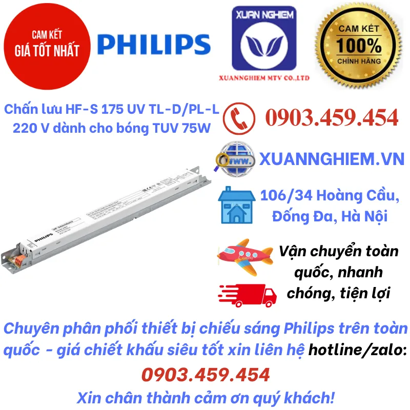 Chấn lưu HF-S 175 UV TL-D/PL-L 220 V dành cho bóng TUV 75W