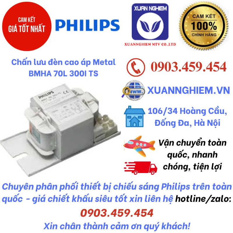 Chấn lưu đèn cao áp Metal BMHA 70L 300I TS
